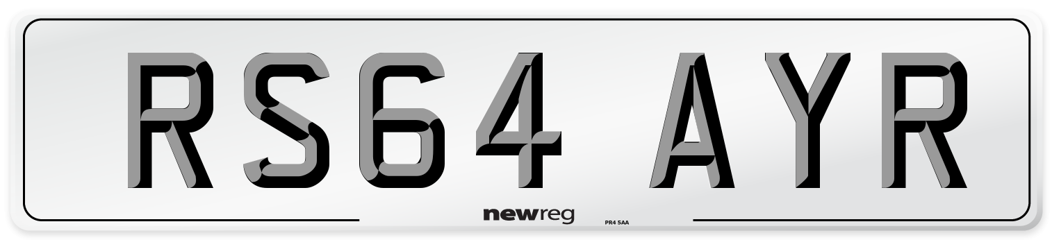 RS64 AYR Number Plate from New Reg